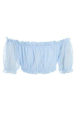 Blue Bardot Crop Top 12 Blue Bardot Crop Top -Chic Summer Shop 00100037439 ZB