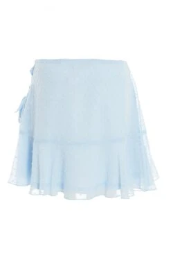 Blue Chiffon Dobby Frill Mini Skirt 12 Blue Chiffon Dobby Frill Mini Skirt -Chic Summer Shop 00100037441 ZB