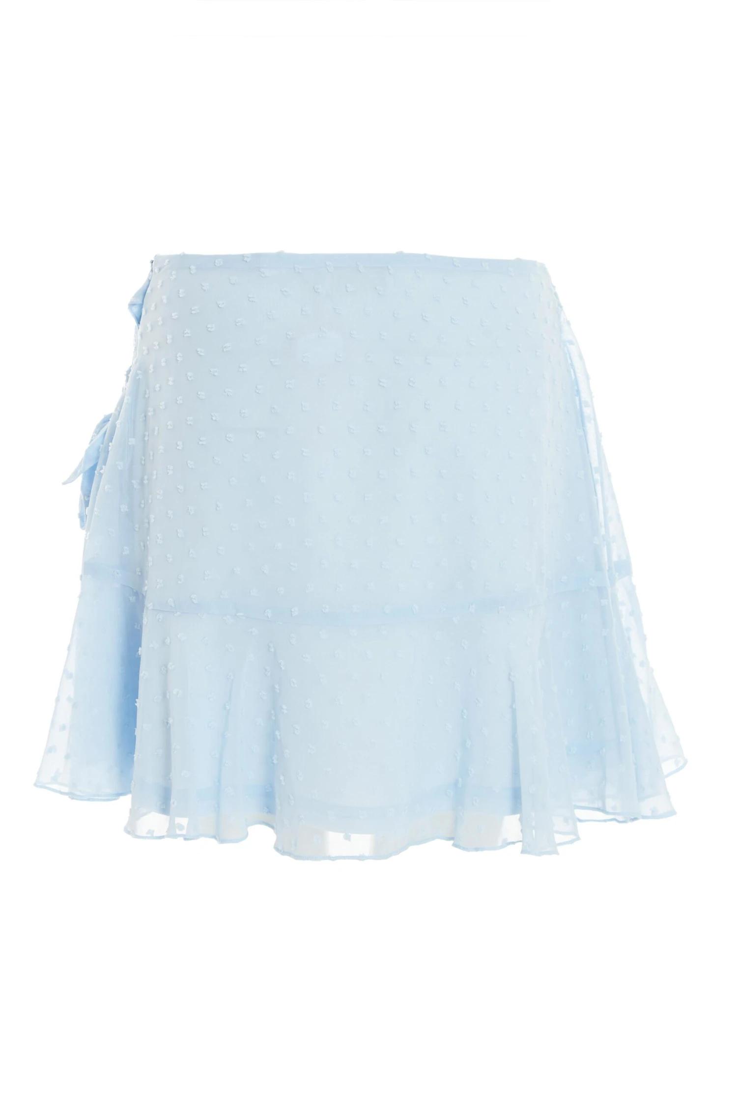 Blue Chiffon Dobby Frill Mini Skirt 7 Blue Chiffon Dobby Frill Mini Skirt - Image 5