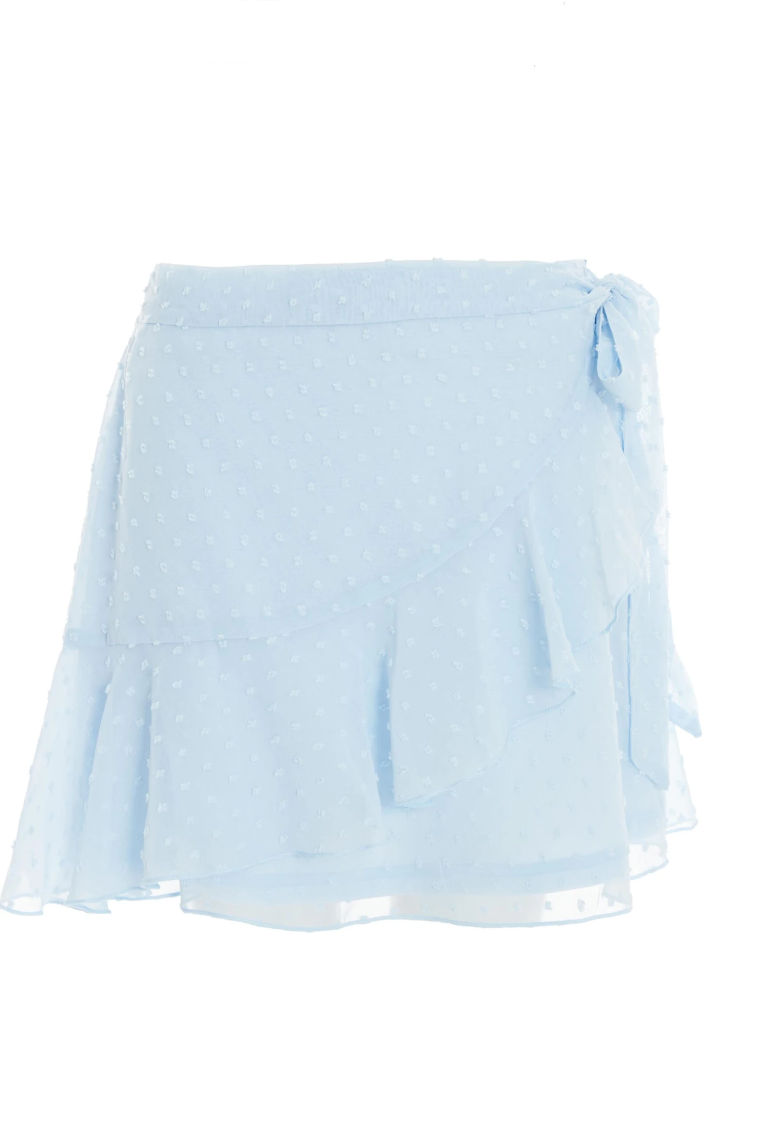 Blue Chiffon Dobby Frill Mini Skirt 3 Blue Chiffon Dobby Frill Mini Skirt