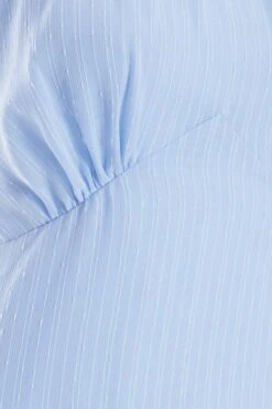 Blue Chiffon High Neck Mini Dress -Chic Summer Shop 00100037457 ZS