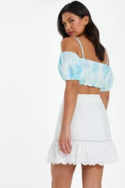 White Crochet Trim Mini Skirt -Chic Summer Shop 00100037459 XB