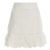 White Crochet Trim Mini Skirt