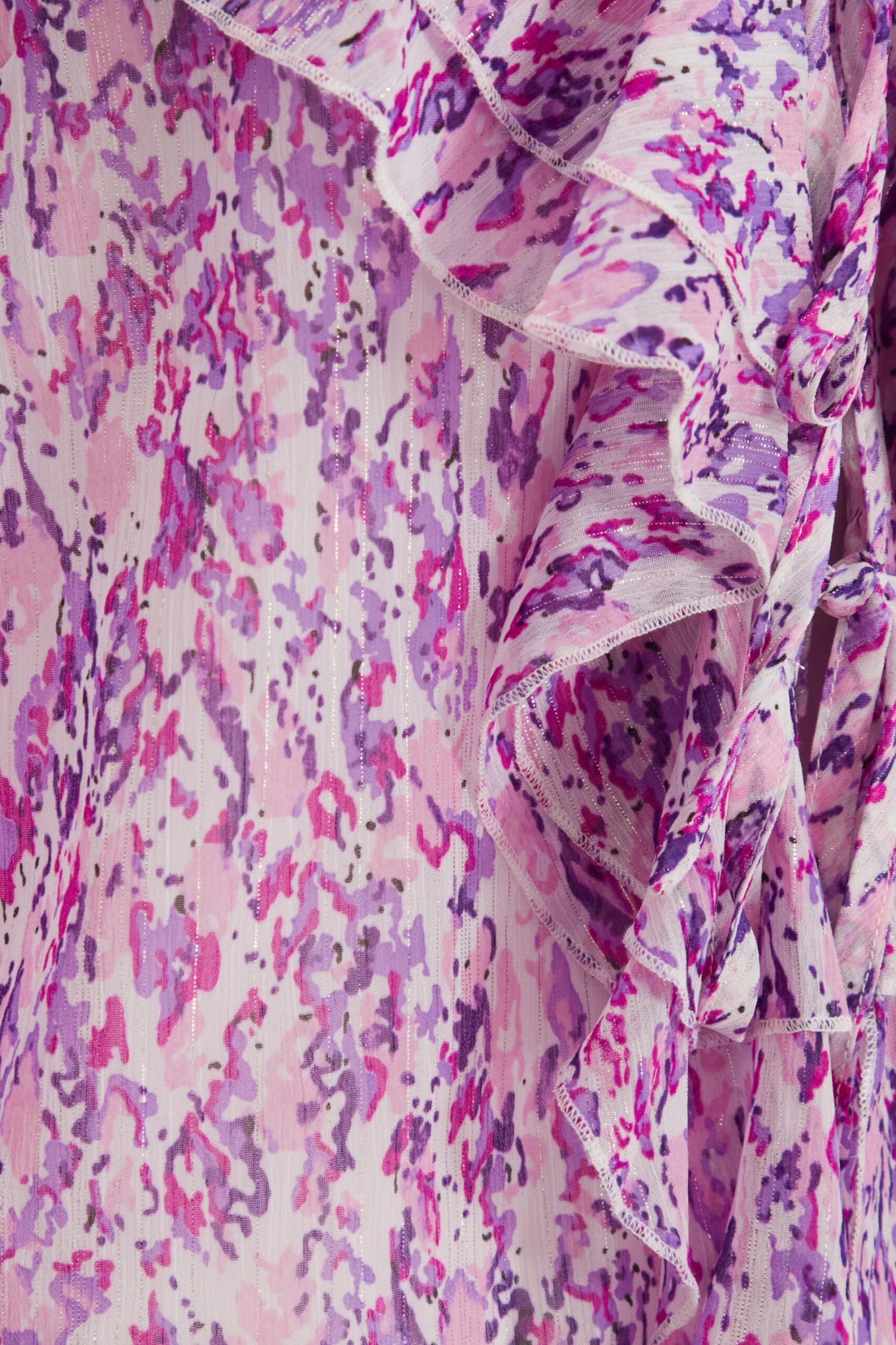 Lilac Chiffon Animal Print Frill Blouse 8 Lilac Chiffon Animal Print Frill Blouse - Image 6