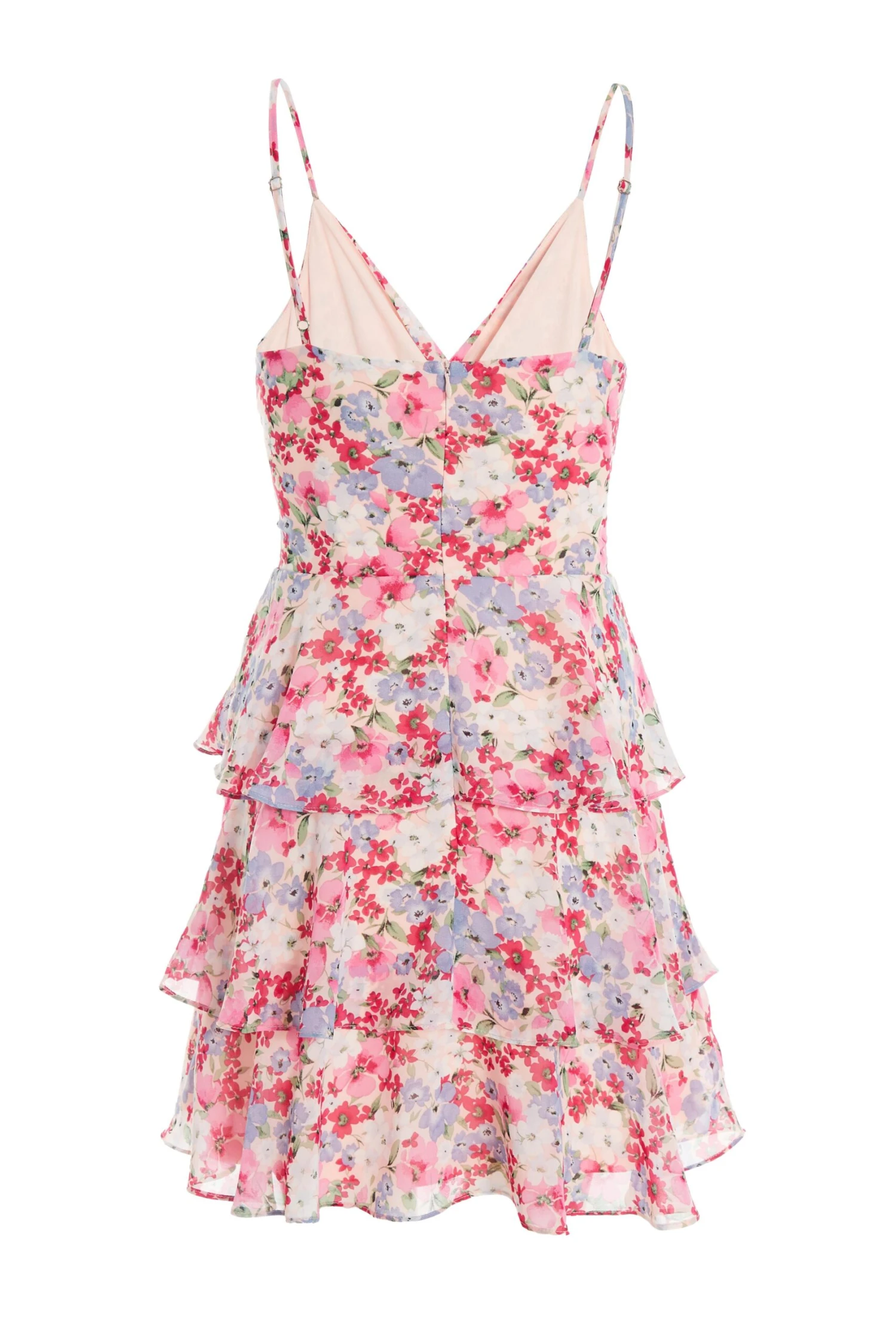 Multicoloured Floral Chiffon Tiered Mini Dress 7 Multicoloured Floral Chiffon Tiered Mini Dress - Image 5