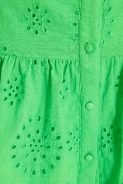 Green Embroidered Mini Shirt Dress 13 Green Embroidered Mini Shirt Dress -Chic Summer Shop 00100037475 ZS