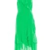 Green Chiffon Dobby Wrap Midi Dress -Chic Summer Shop 00100037558 ZM