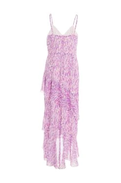 Lilac Chiffon Animal Print Midi Dress -Chic Summer Shop 00100037591 ZB