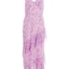 Lilac Chiffon Animal Print Midi Dress -Chic Summer Shop 00100037591 ZM