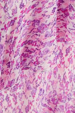 Lilac Chiffon Animal Print Midi Dress -Chic Summer Shop 00100037591 ZS