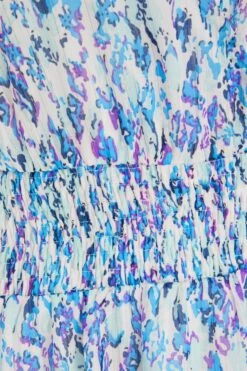 Blue Floral Tiered Wrap Midi Dress -Chic Summer Shop 00100037596 ZS