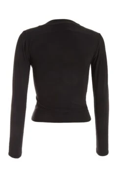 Black Ruched High Neck Top -Chic Summer Shop 00100037721 ZB