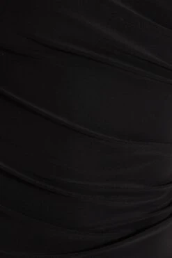 Black Ruched High Neck Top -Chic Summer Shop 00100037721 ZS