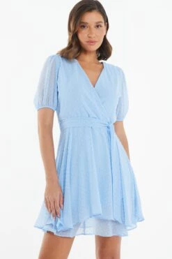 Light Blue Jacquard Skater Dress 9 Light Blue Jacquard Skater Dress -Chic Summer Shop 00100037726 XM