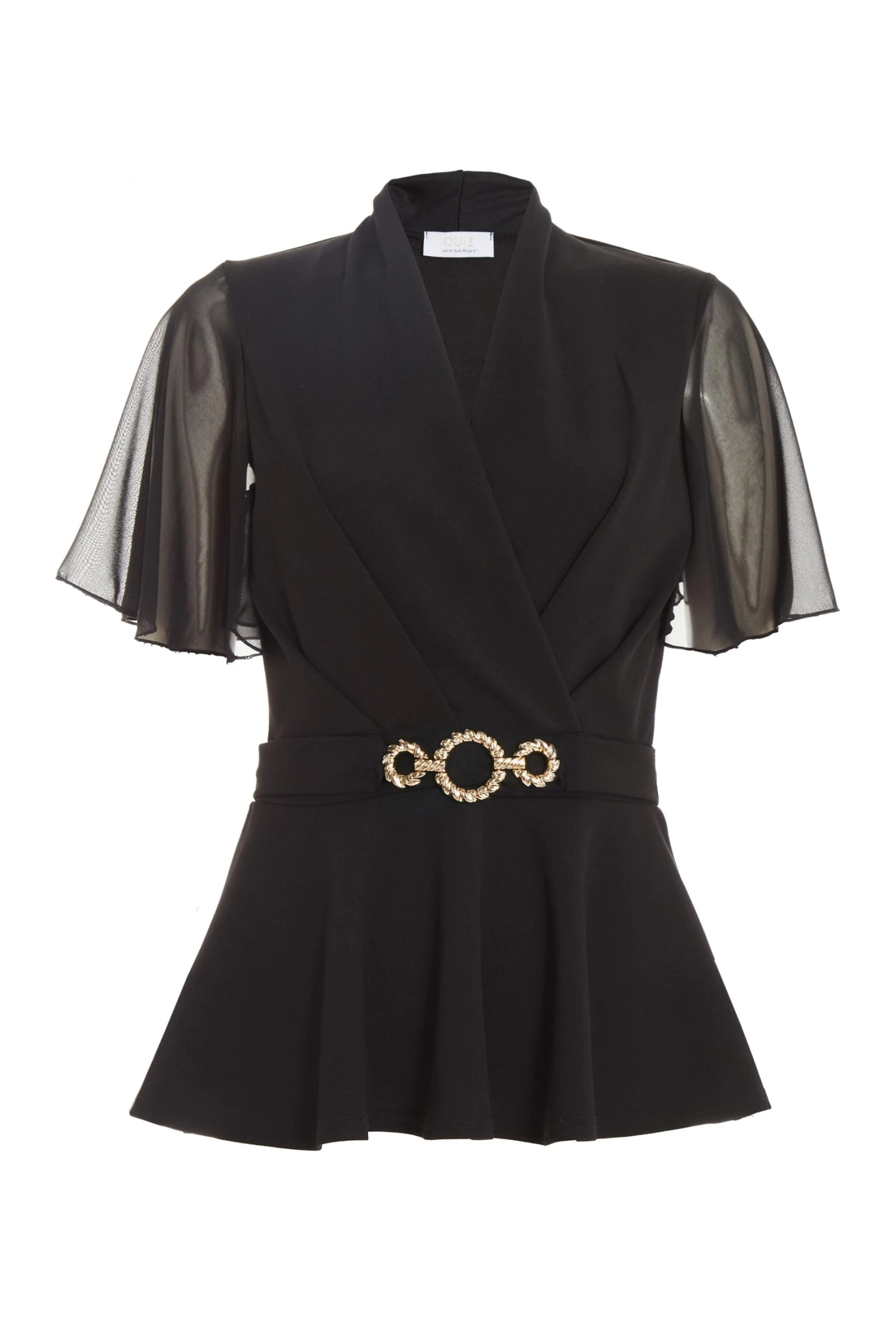 Black Chiffon Sleeve Peplum Top 3 Black Chiffon Sleeve Peplum Top