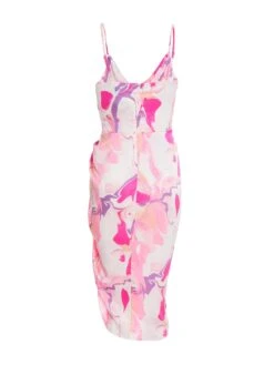 Petite Pink Satin Marble Print Wrap Midi Dress 12 Petite Pink Satin Marble Print Wrap Midi Dress -Chic Summer Shop 00100037783 ZB