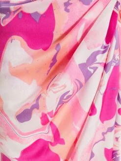 Petite Pink Satin Marble Print Wrap Midi Dress 13 Petite Pink Satin Marble Print Wrap Midi Dress -Chic Summer Shop 00100037783 ZS