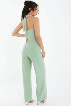 Sage Halter Neck Palazzo Jumpsuit 10 Sage Halter Neck Palazzo Jumpsuit -Chic Summer Shop 00100037800 XB