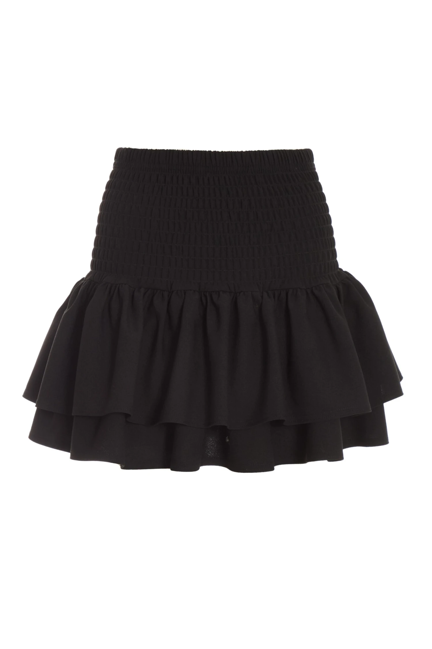 Black Ruched Frill Mini Skirt 3 Black Ruched Frill Mini Skirt