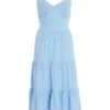 Light Blue Tiered Dip Hem Midi Dress 1 Light Blue Tiered Dip Hem Midi Dress -Chic Summer Shop 00100037839 ZM