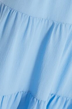 Light Blue Tiered Dip Hem Midi Dress -Chic Summer Shop 00100037839 ZS