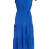 Royal Blue Tiered Dip Hem Midi Dress -Chic Summer Shop 00100037865 ZM