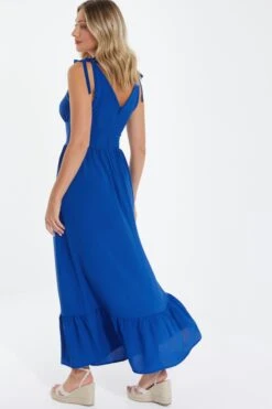 Royal Blue Tie Midaxi Dress -Chic Summer Shop 00100037875 XB