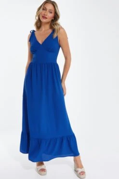 Royal Blue Tie Midaxi Dress -Chic Summer Shop 00100037875 XM