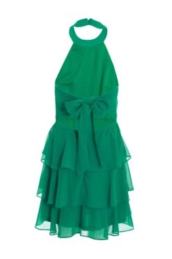 Green Halter Neck Skater Dress -Chic Summer Shop 00100037905 ZB