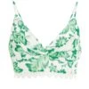 Green Tropical Print Crop Top -Chic Summer Shop 00100037907 ZM