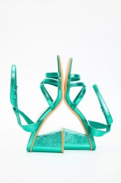 Aqua Cross Strap Block Heeled Sandals -Chic Summer Shop 00100037923 XS