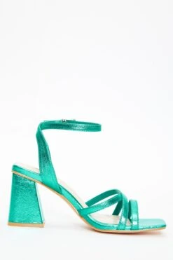 Aqua Cross Strap Block Heeled Sandals -Chic Summer Shop 00100037923 ZS