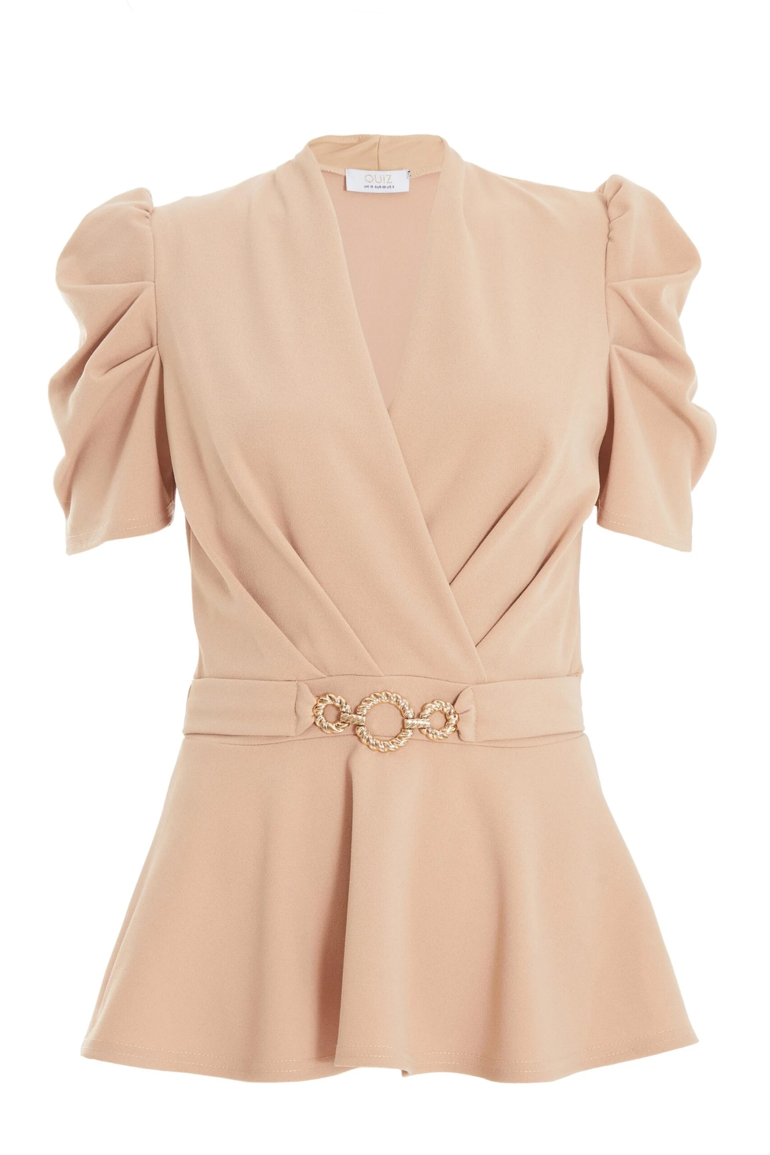 Stone Pleated Peplum Top 3 Stone Pleated Peplum Top