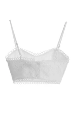 White Broderie Crop Top -Chic Summer Shop 00100037966 ZB