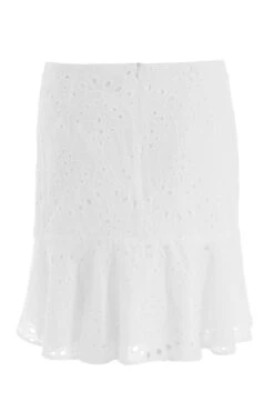 White Broderie Flip Mini Skirt -Chic Summer Shop 00100037967 ZB