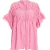 Pink Button Ruched Blouse -Chic Summer Shop 00100037995 ZM