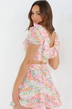 Multicoloured Animal Print Crop Top -Chic Summer Shop 00100038008 XB