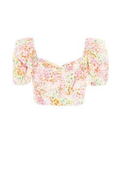 Multicoloured Animal Print Crop Top -Chic Summer Shop 00100038008 ZB