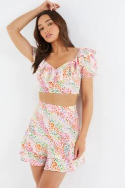 Multicoloured Animal Print Mini Skirt -Chic Summer Shop 00100038009 XM