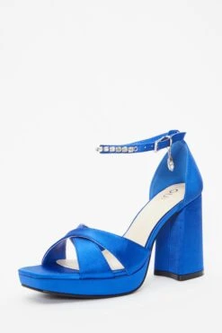 Royal Blue Platform Heeled Sandals -Chic Summer Shop 00100038021 XB