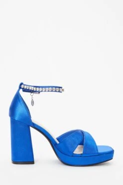 Royal Blue Platform Heeled Sandals -Chic Summer Shop 00100038021 ZS