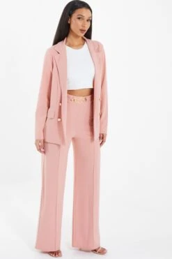 Pink Buttoned Blazer -Chic Summer Shop 00100038049 XS