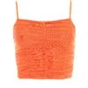Orange Mesh Ruched Crop Top 2 Orange Mesh Ruched Crop Top -Chic Summer Shop 00100038067 ZM