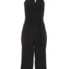 Black Halter Neck Culotte Jumpsuit -Chic Summer Shop 00100038082 ZM