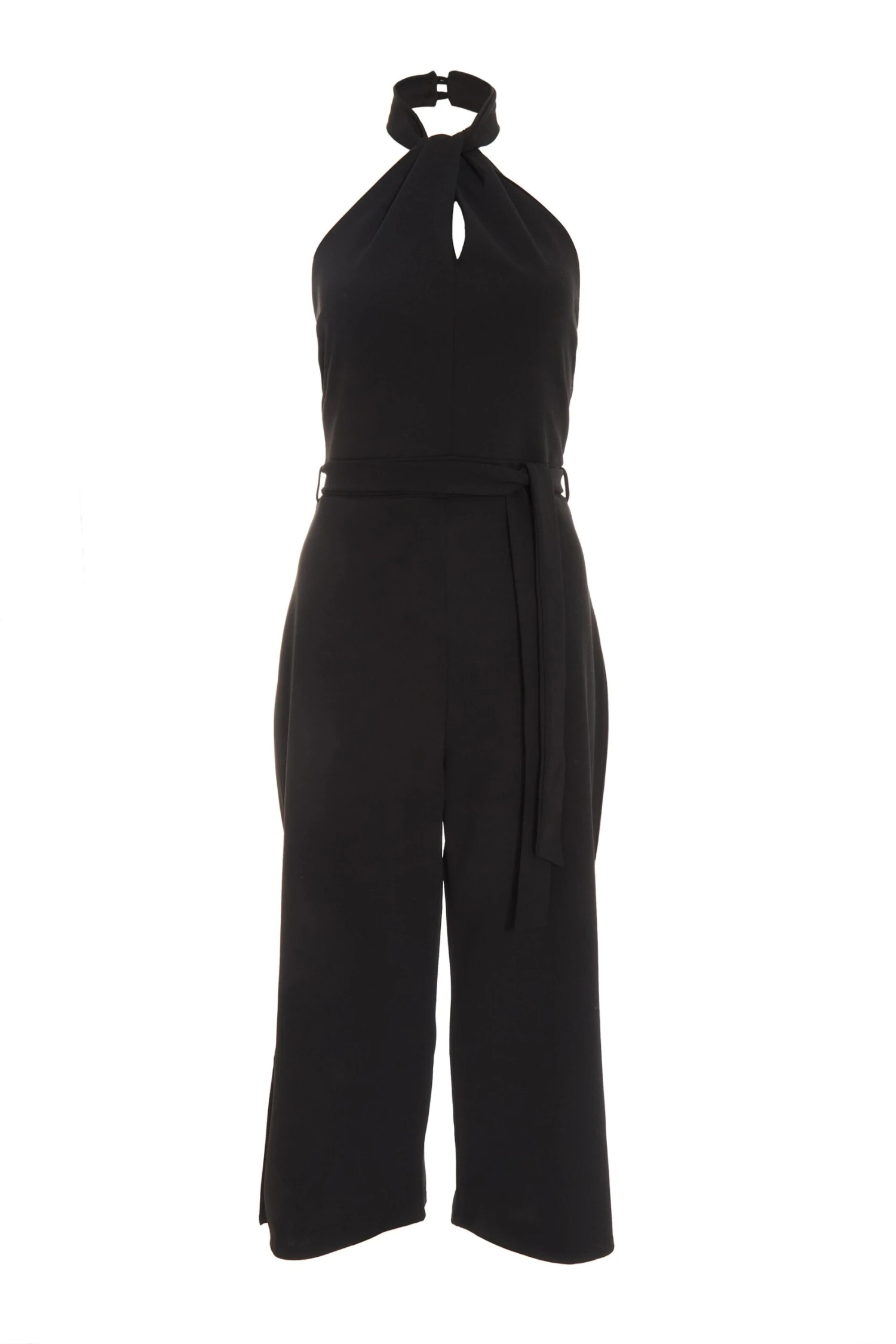 Black Halter Neck Culotte Jumpsuit 3 Black Halter Neck Culotte Jumpsuit