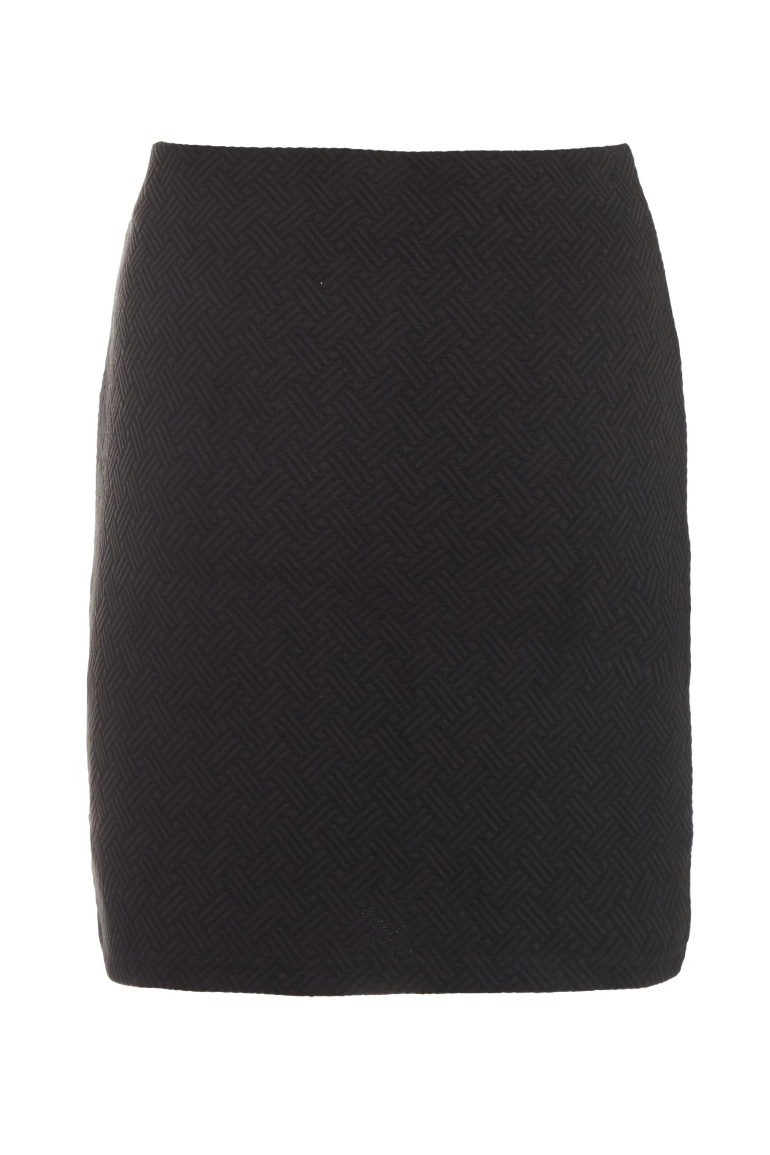 Black Crossover Textured Bodycon Mini Skirt 4 Black Crossover Textured Bodycon Mini Skirt - Image 2