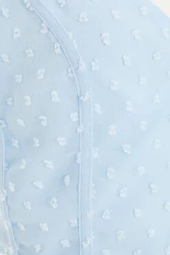 Blue Chiffon Dobby Tie Back Crop Top -Chic Summer Shop 00100038122 ZS