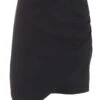 Black Ruched Wrap Mini Skirt -Chic Summer Shop 00100038123 ZM