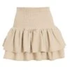 Stone Ruched Frill Mini Skirt 1 Stone Ruched Frill Mini Skirt -Chic Summer Shop 00100038134 ZM