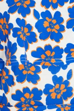 Royal Blue Floral Bardot Jumpsuit -Chic Summer Shop 00100038138 ZS